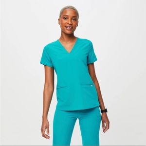 Figs Teal Casma Top size XS